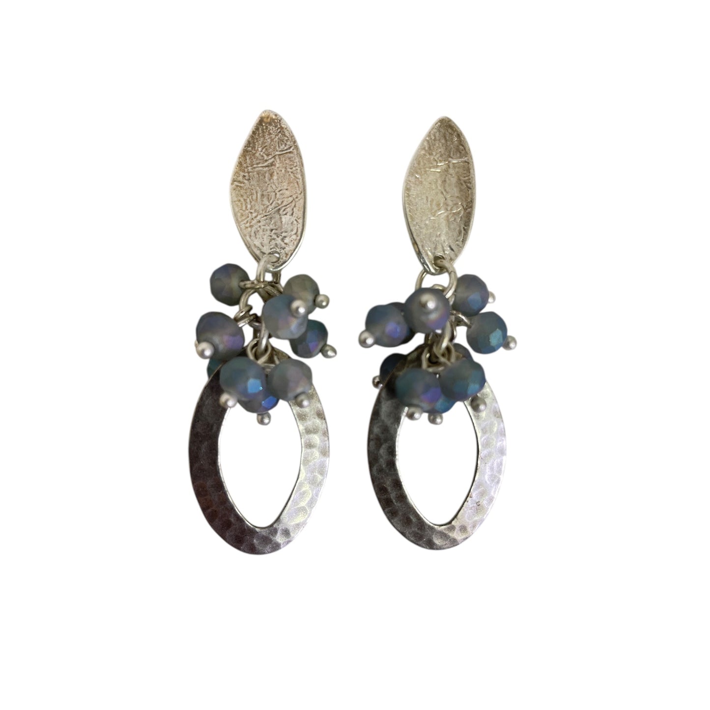 Earrings Dangle/Drop By John Michael Richardson In Blue & Silver