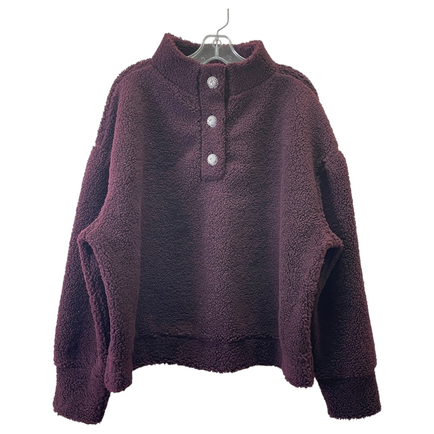 Sweatshirt Collar By Express In Maroon, Size:Xl