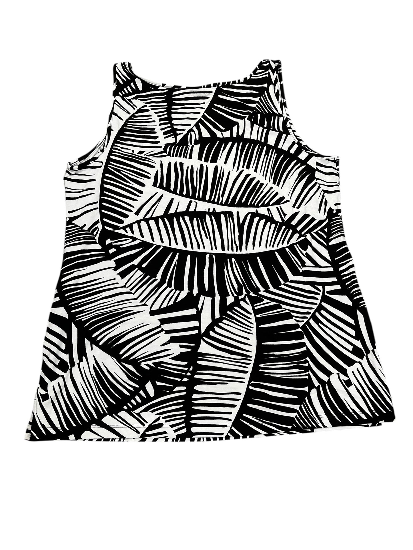 Top Sleeveless By Chicos In Black & White, Size:M