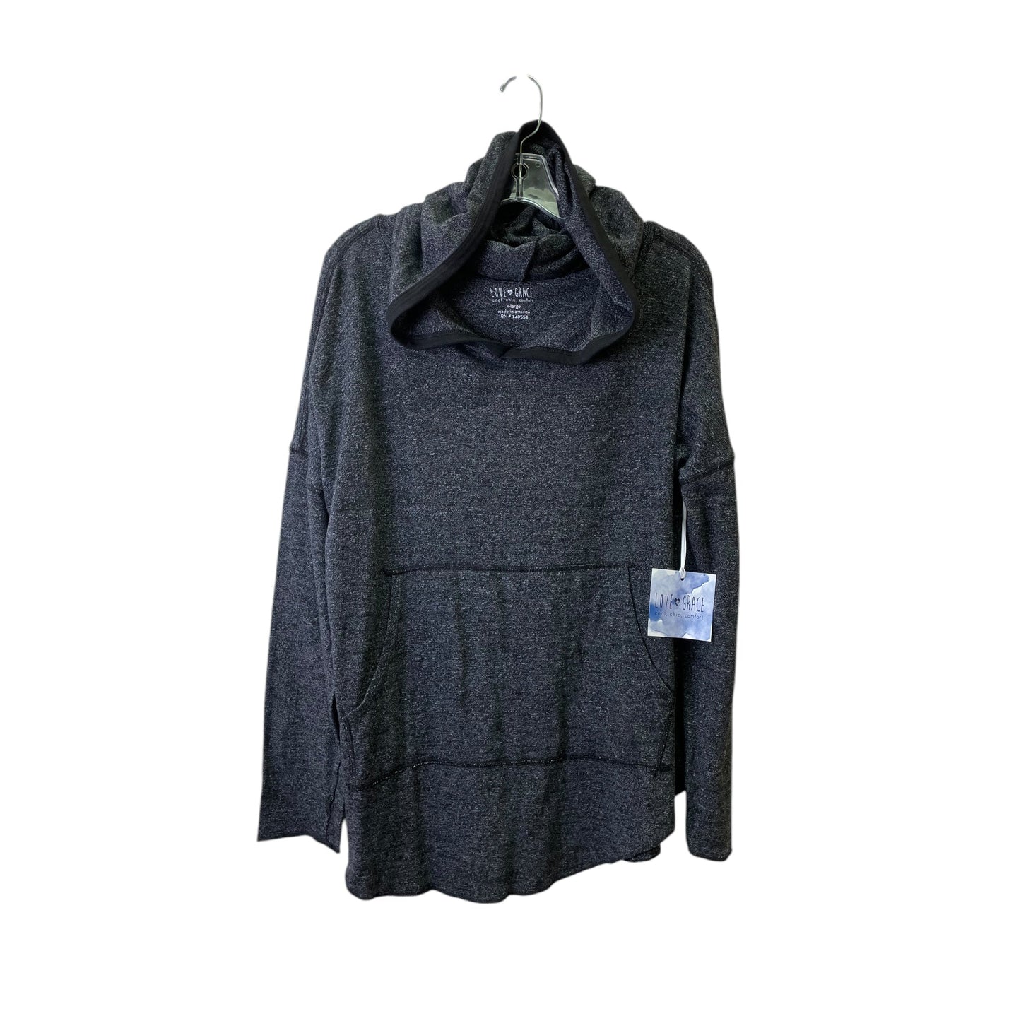 Sweatshirt Hoodie By Love + Grace In Black, Size:Xl