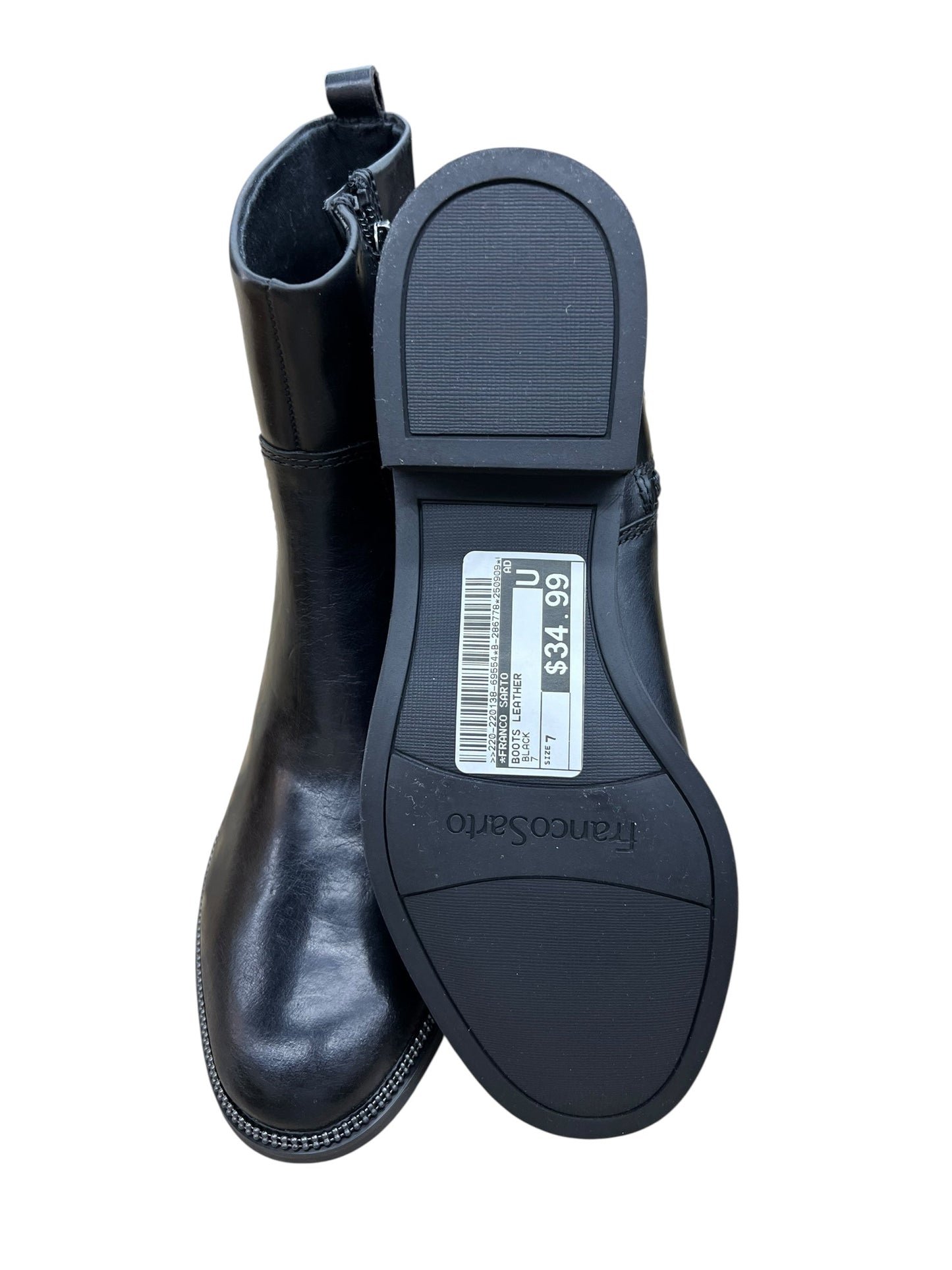 Boots Leather By Franco Sarto In Black, Size:7