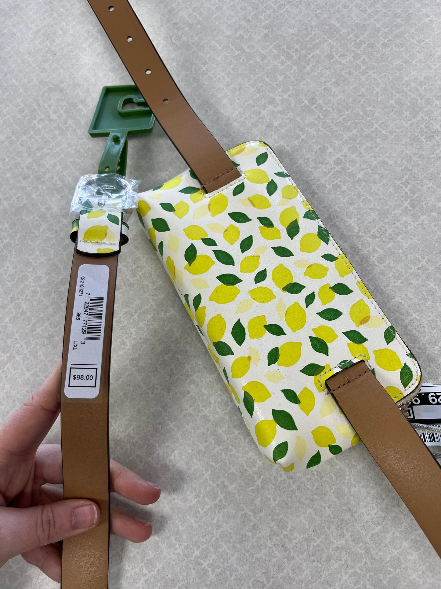 Belt Bag Designer By Kate Spade In Green & Yellow, Size:Small