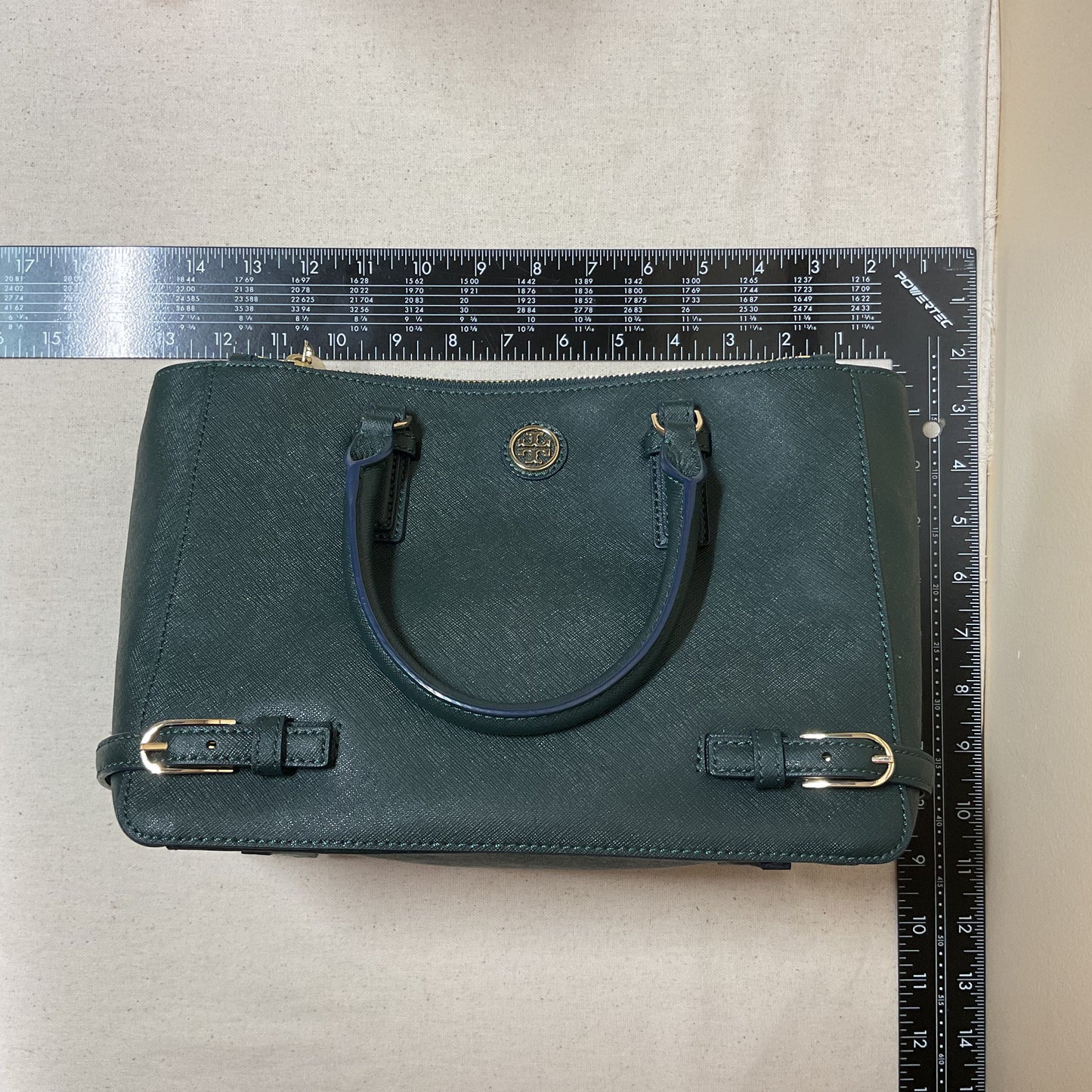 Handbag Designer By Tory Burch In Green, Size:Medium