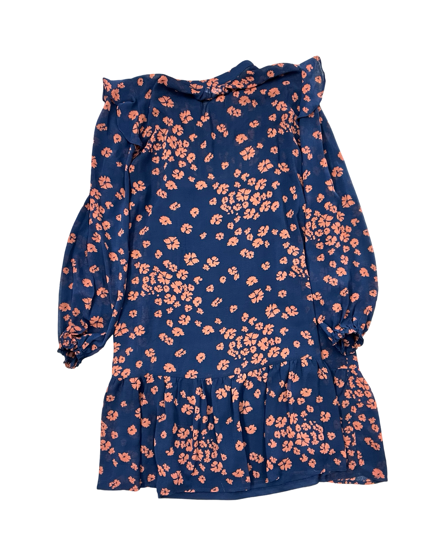 Dress Casual Midi By Time And Tru In Blue & Orange, Size:S