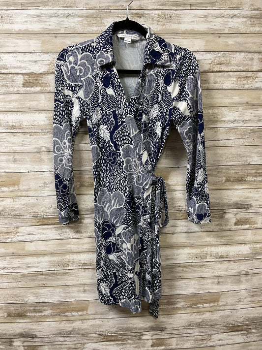 Dress Designer By Diane Von Furstenberg In Blue & White, Size:14