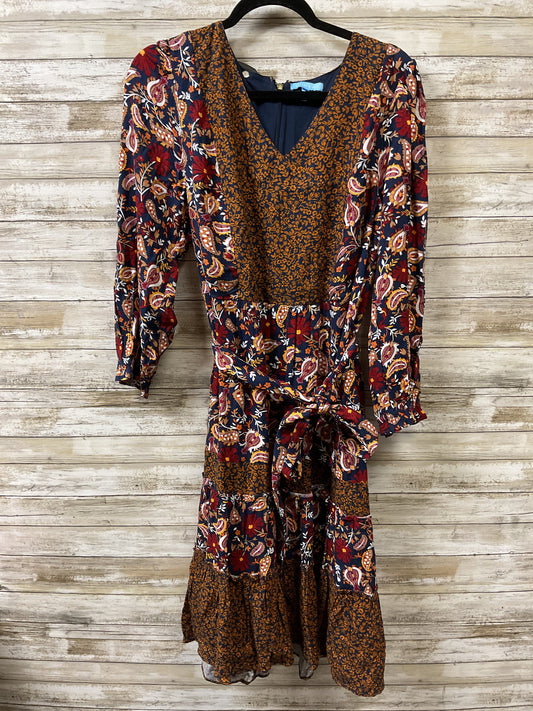 Dress Casual Midi By Draper James In Blue & Orange, Size:14