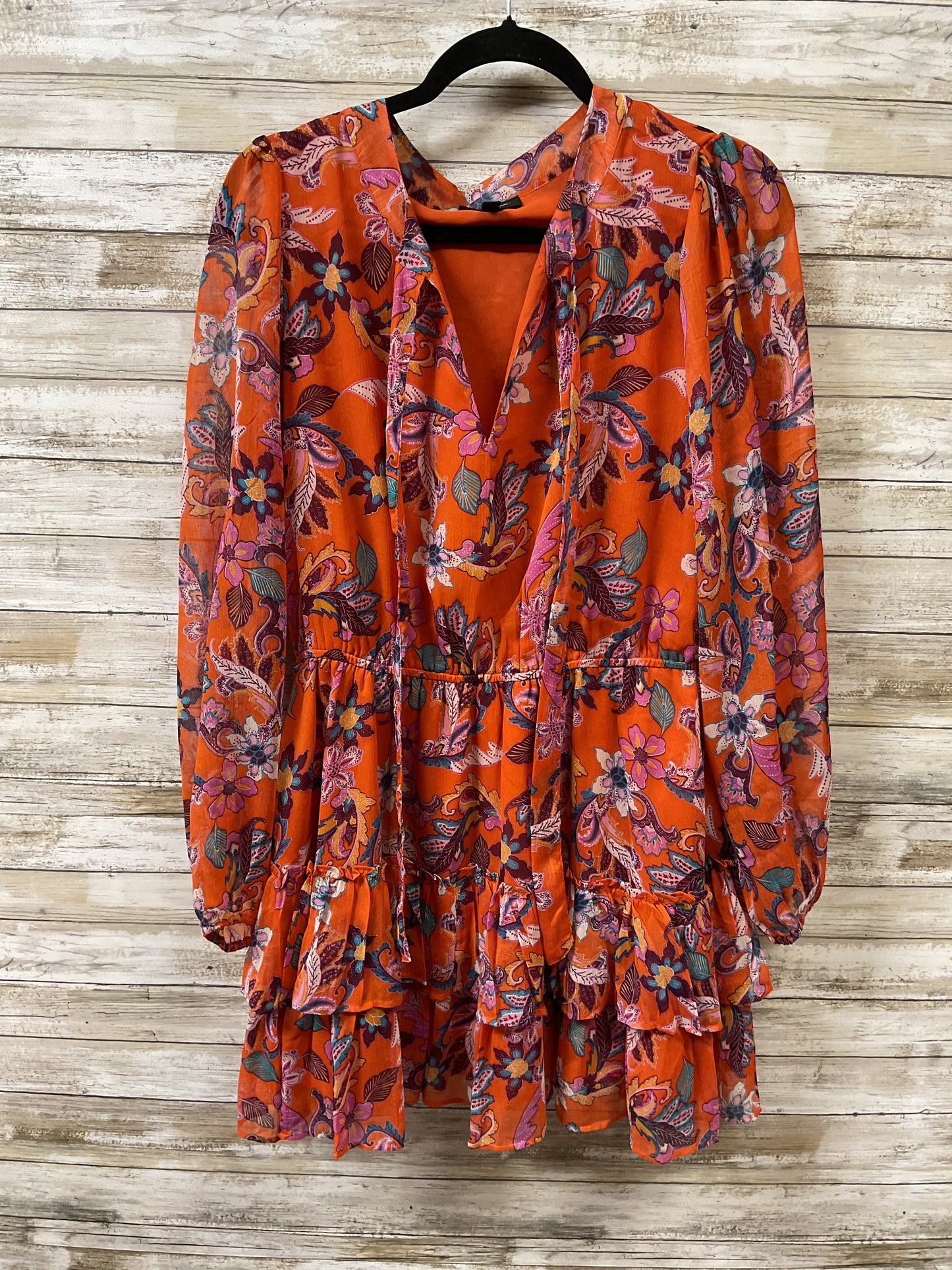 Dress Casual Short By Jessica Simpson In Orange & Purple, Size:L