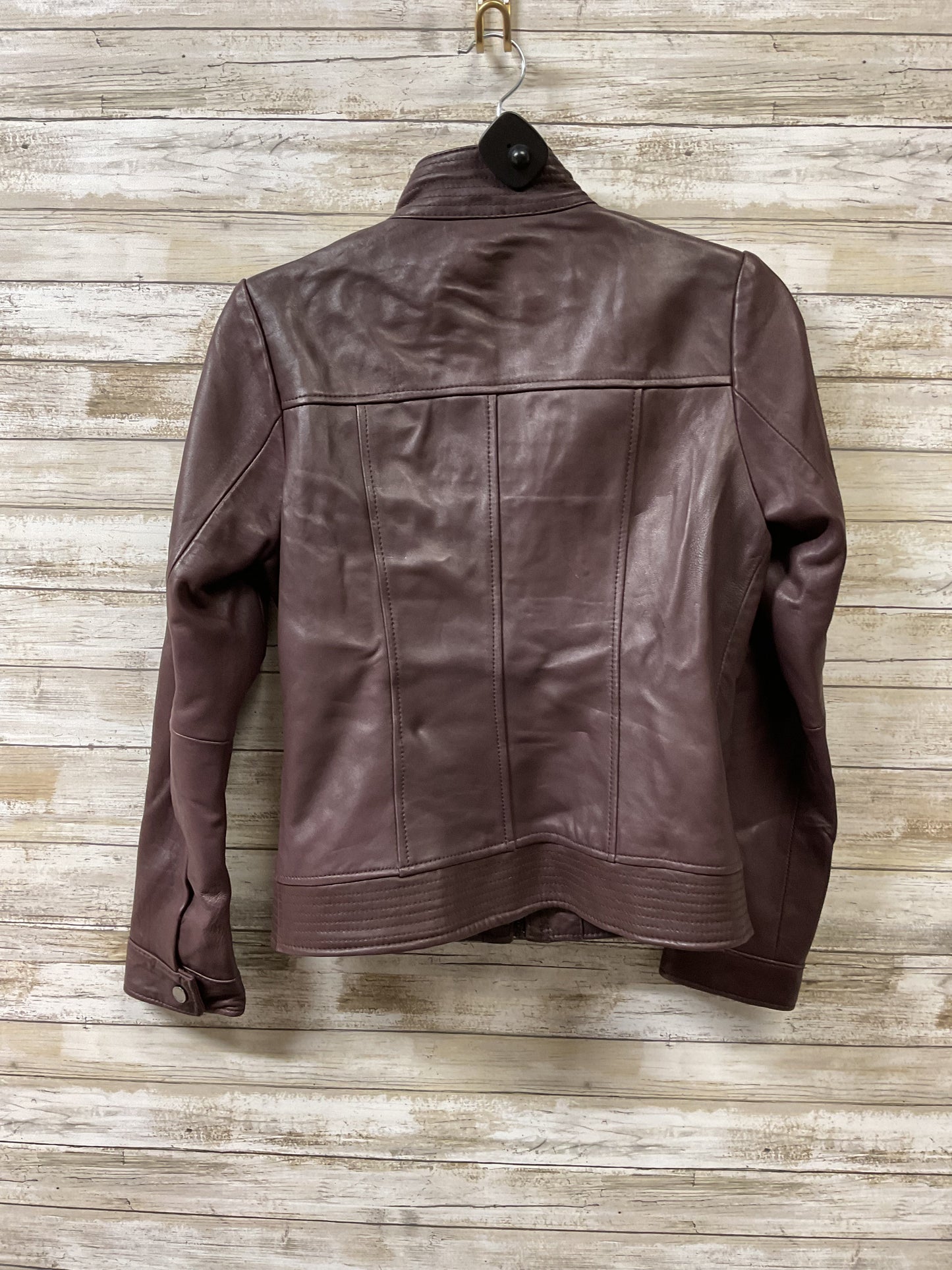 Jacket Leather By Tommy Hilfiger In Brown, Size:Xs