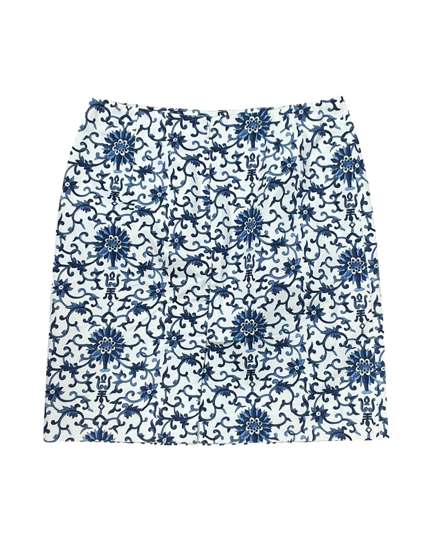 Skirt Midi By Lauren By Ralph Lauren In Blue & Cream, Size:M