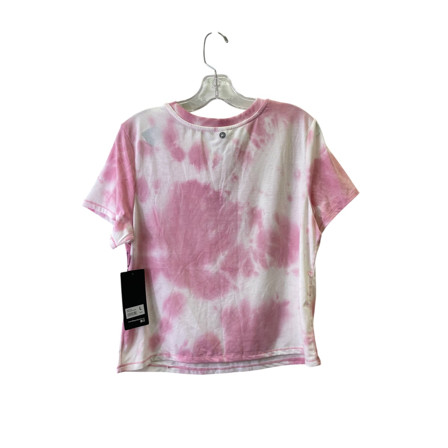 Athletic Top Ss By 90 Degrees By Reflex In Pink & White, Size:L