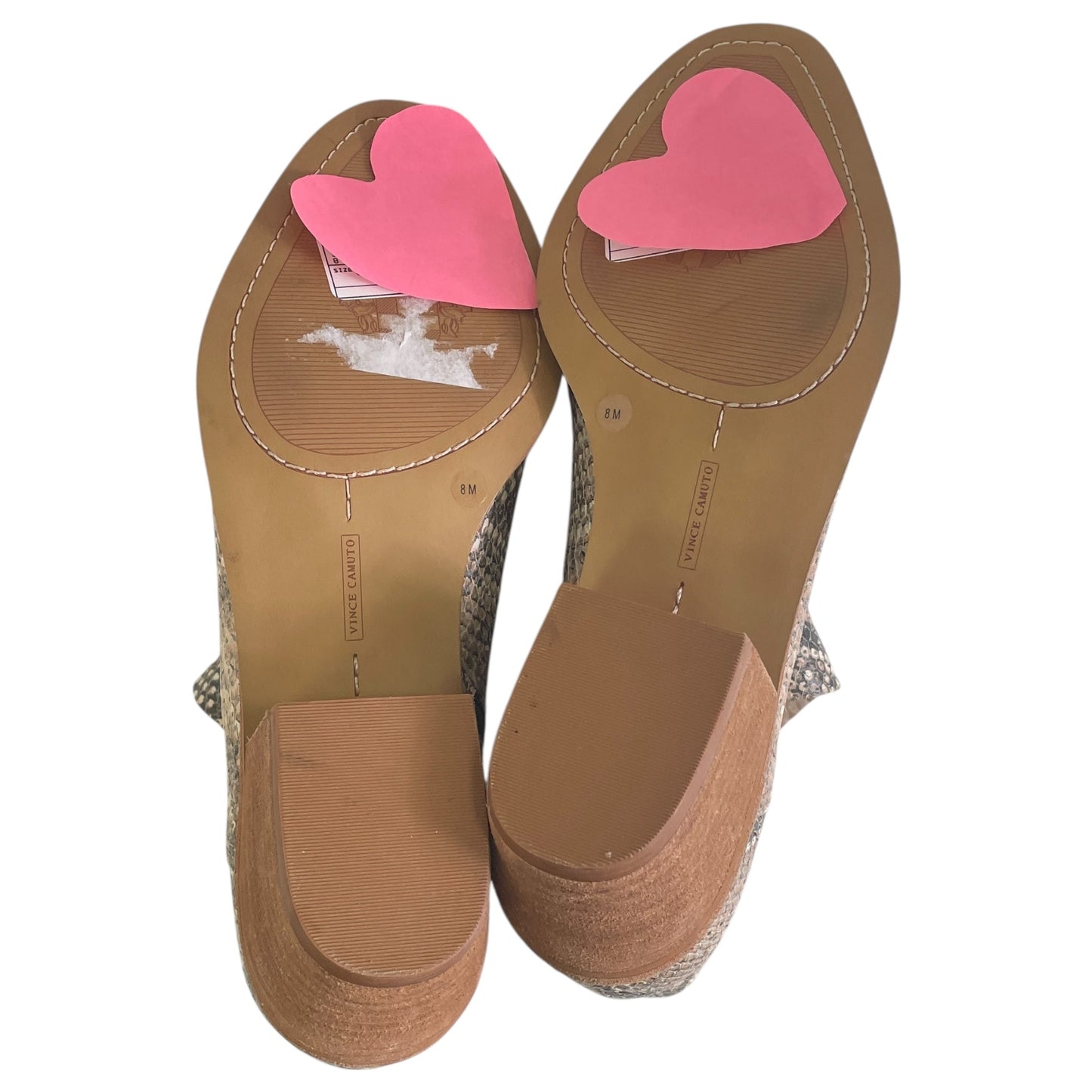 Boots Ankle Flats By Vince Camuto In Snakeskin Print, Size:8