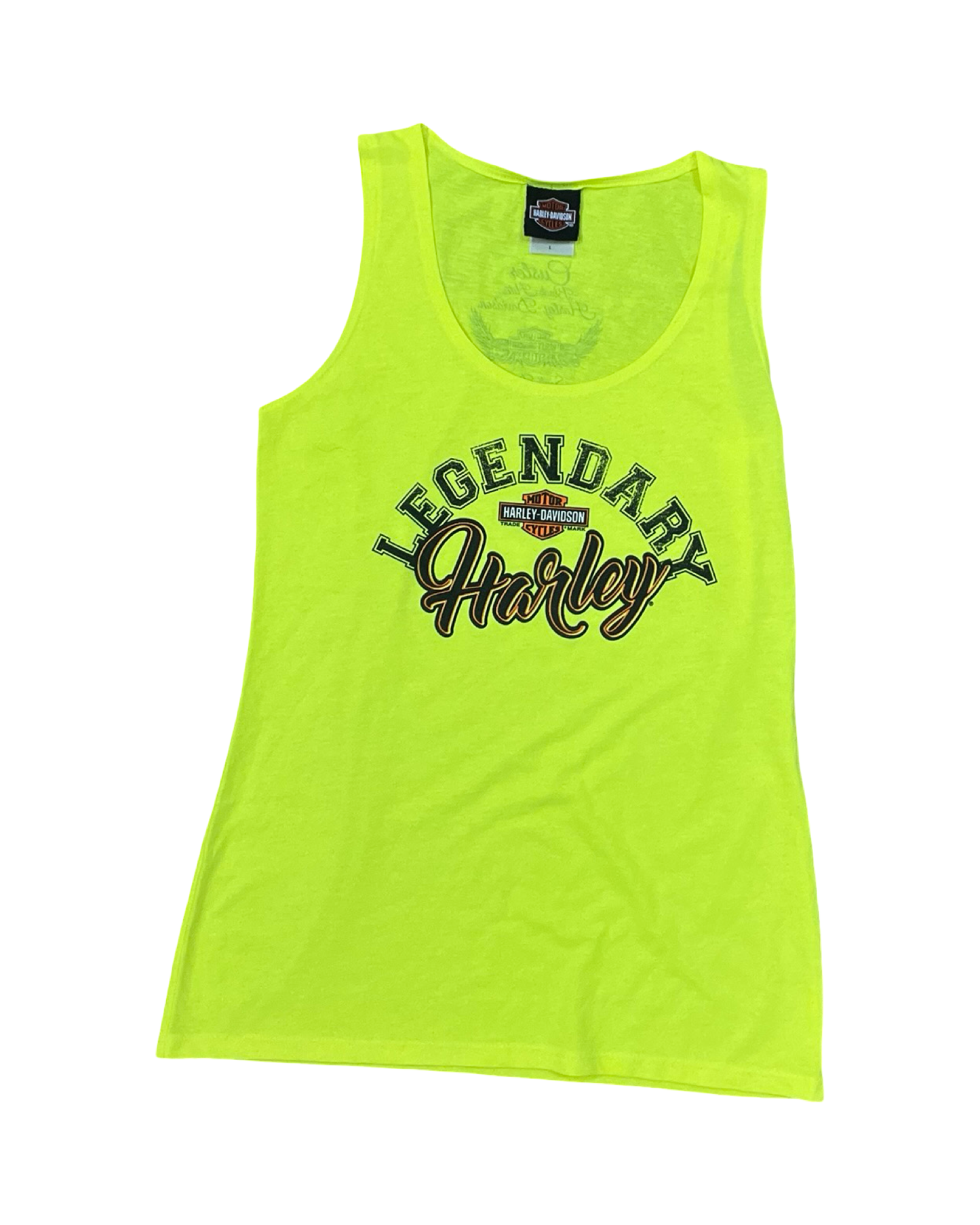 Top Sleeveless By Harley Davidson In Yellow, Size:L