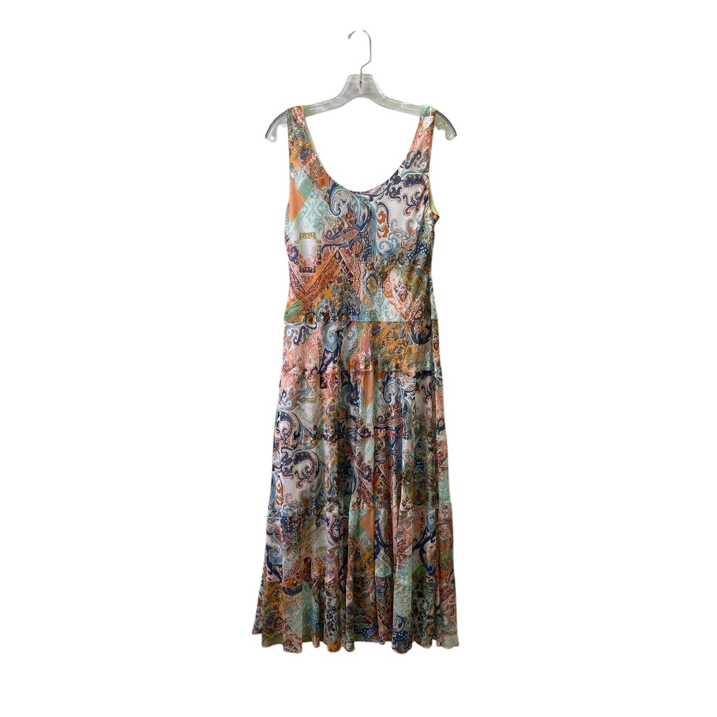 Dress Casual Maxi By Nine West In Blue & Orange, Size:M