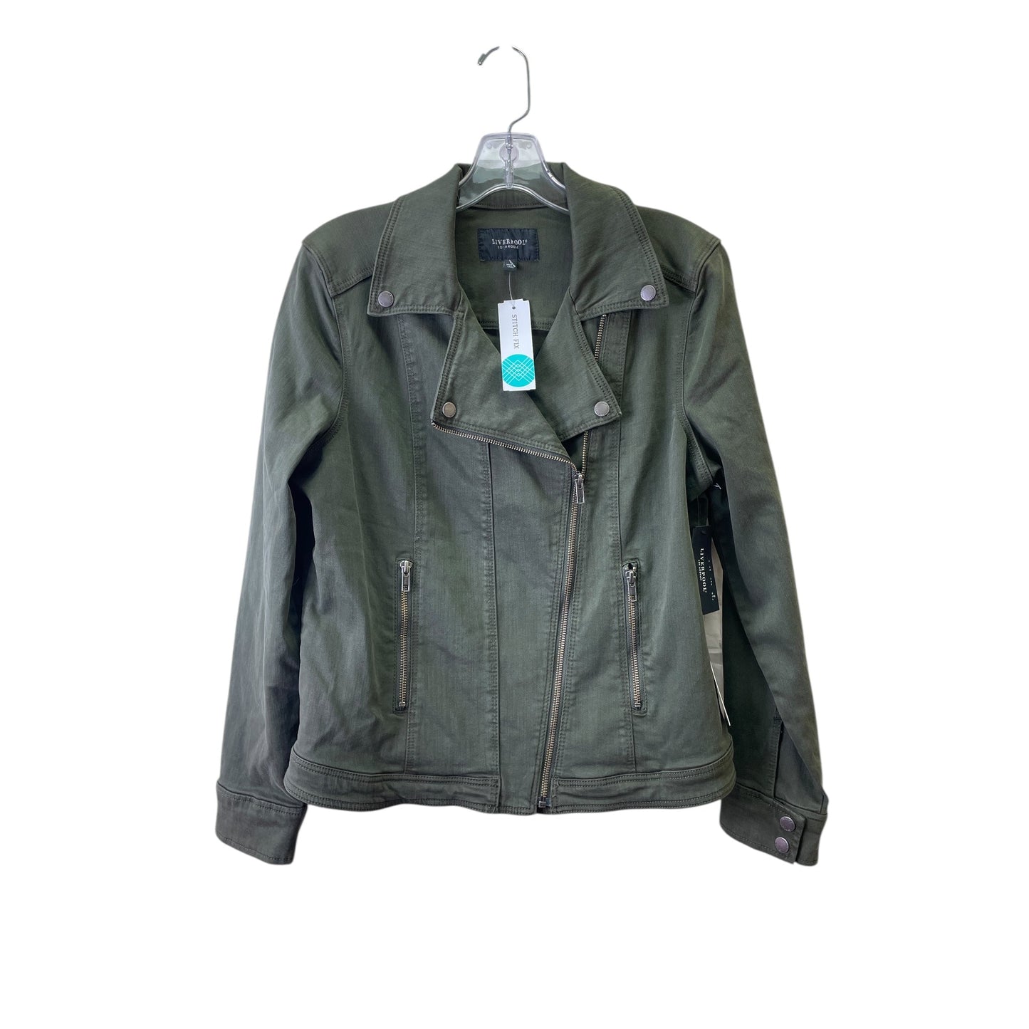 Jacket Moto By Liverpool In Green, Size:L