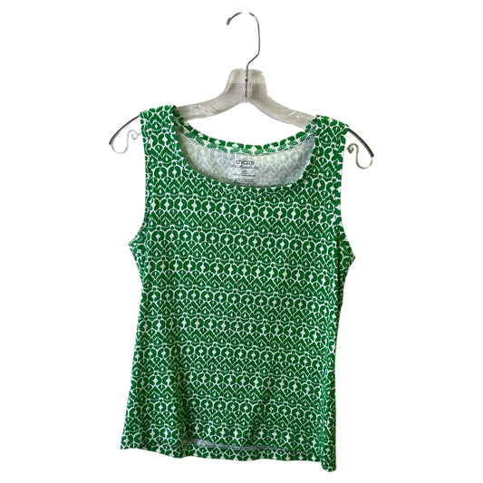 Tank Top By Chicos In Green & White, Size:M