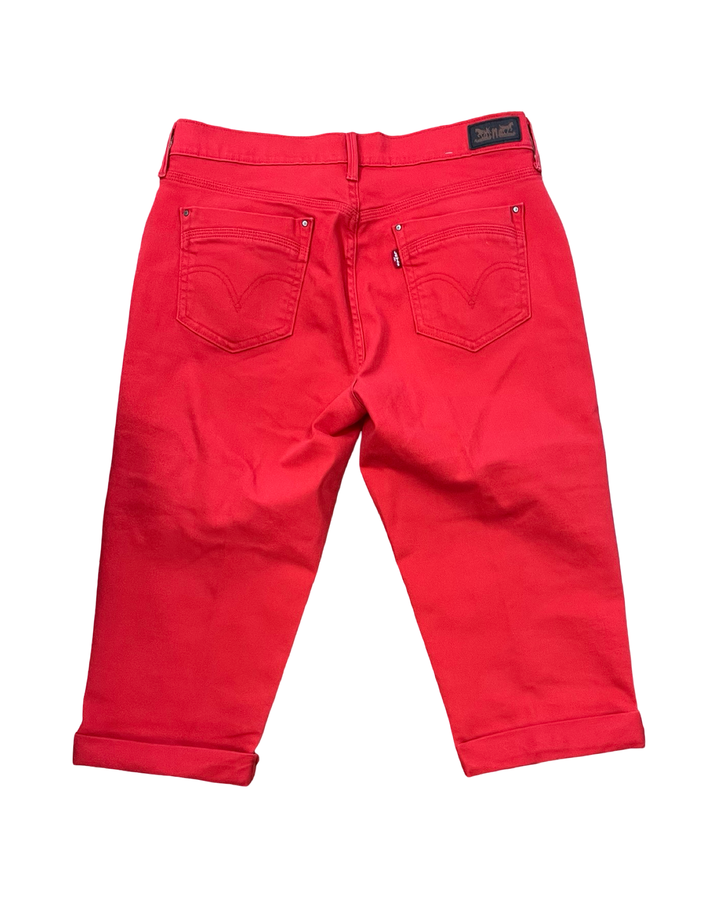 Jeans Cropped By Levis In Red Denim, Size:10