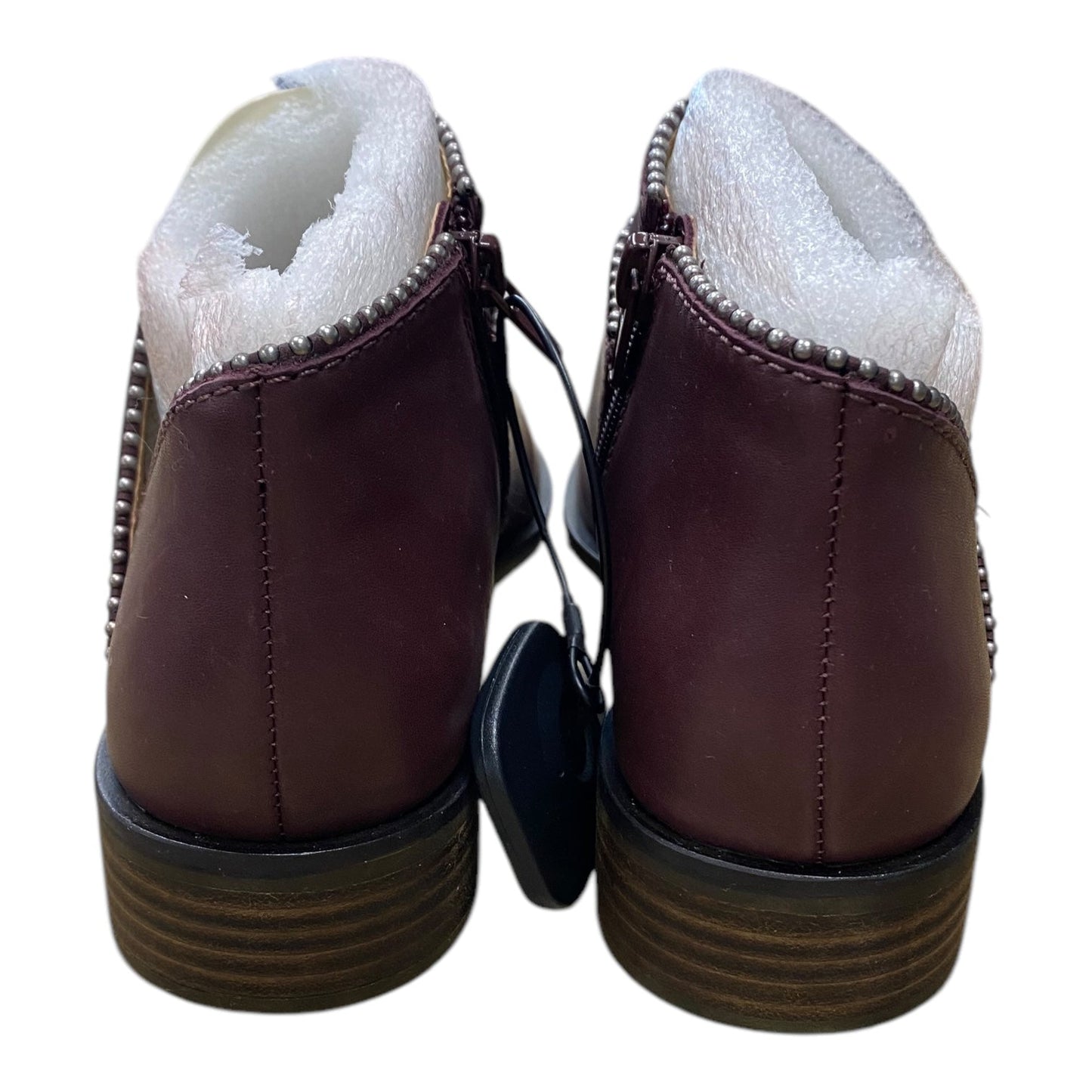 Boots Ankle Heels By Lucky Brand In Maroon, Size:6