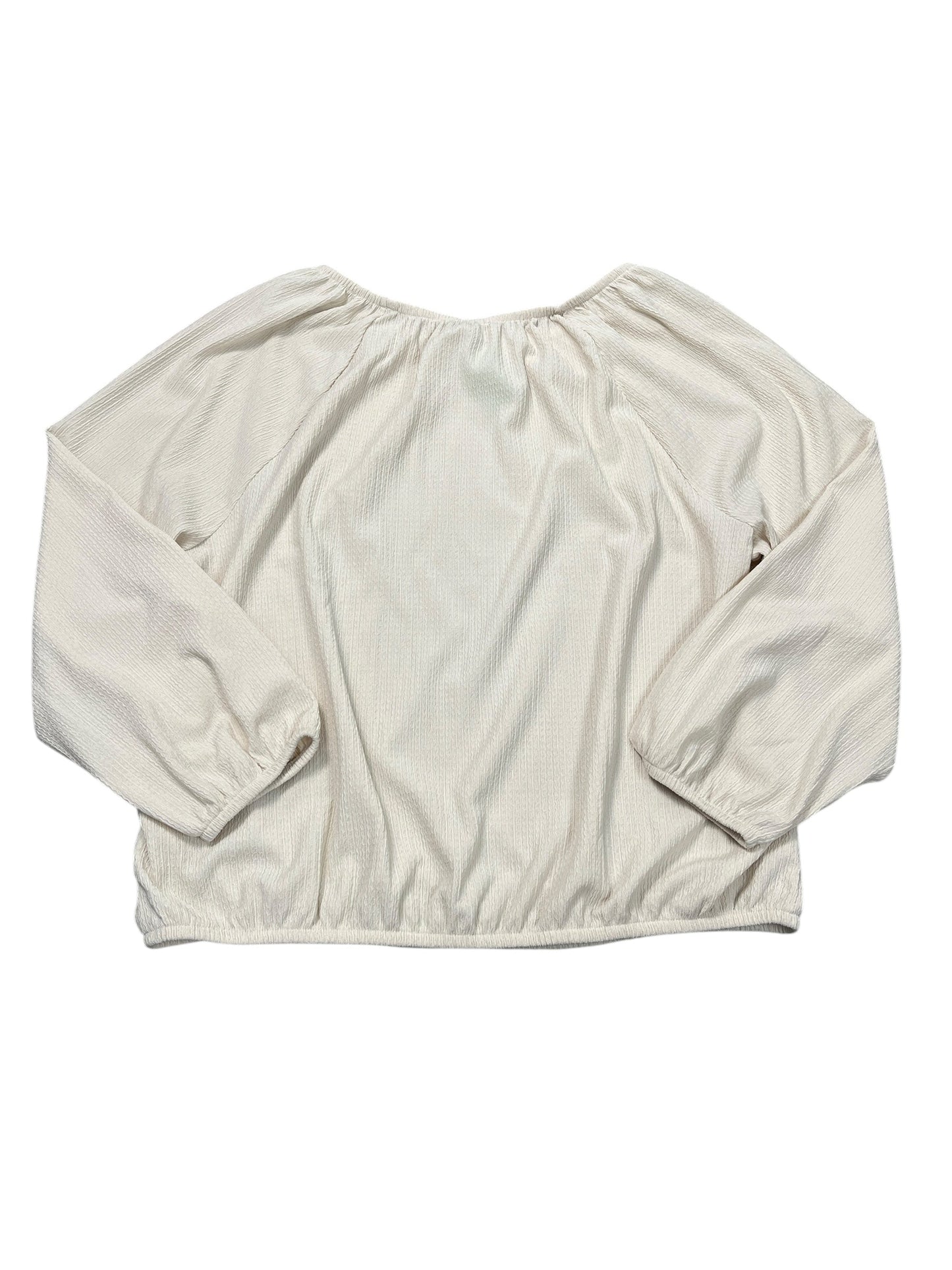 Blouse Ls By Loft In Beige, Size:Xl