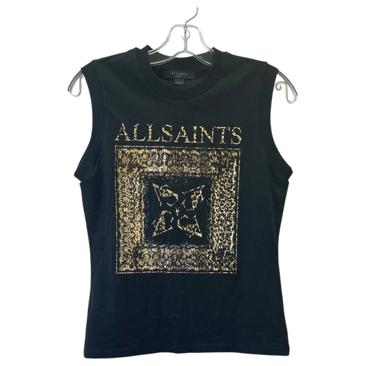 Top Sleeveless Designer By All Saints In Black & Brown, Size:S