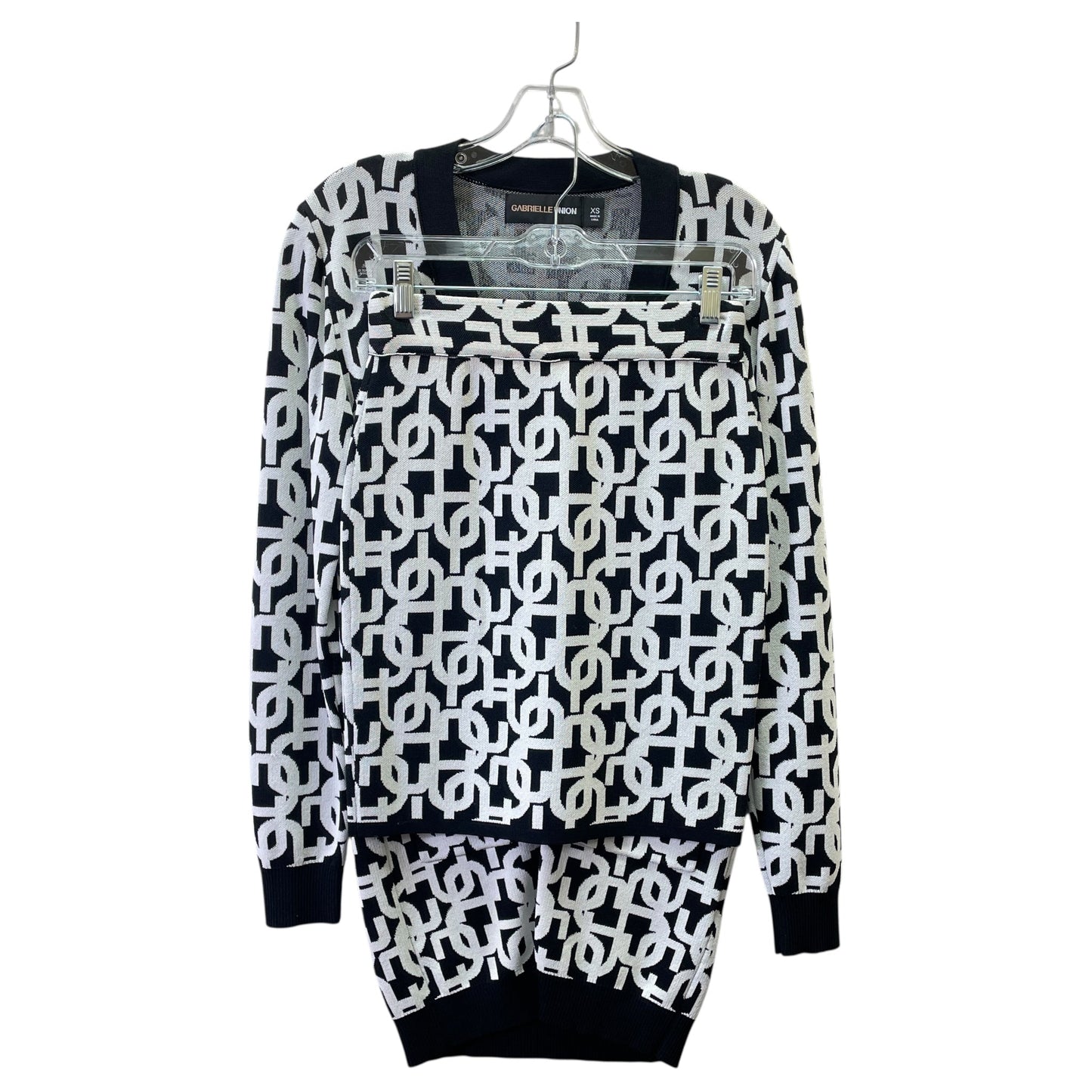 Skirt Set 2Pc By Gabrielle In Black & White, Size:Xs