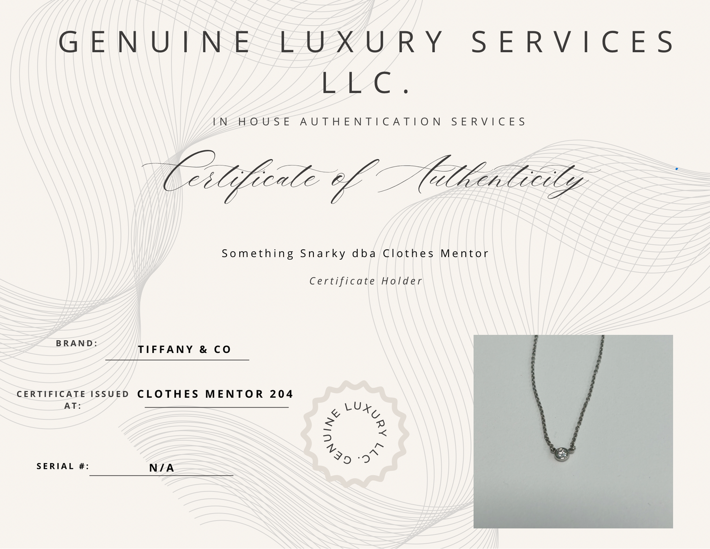 Tiffany & Company Platinum Diamond By The Yard Luxury Necklace