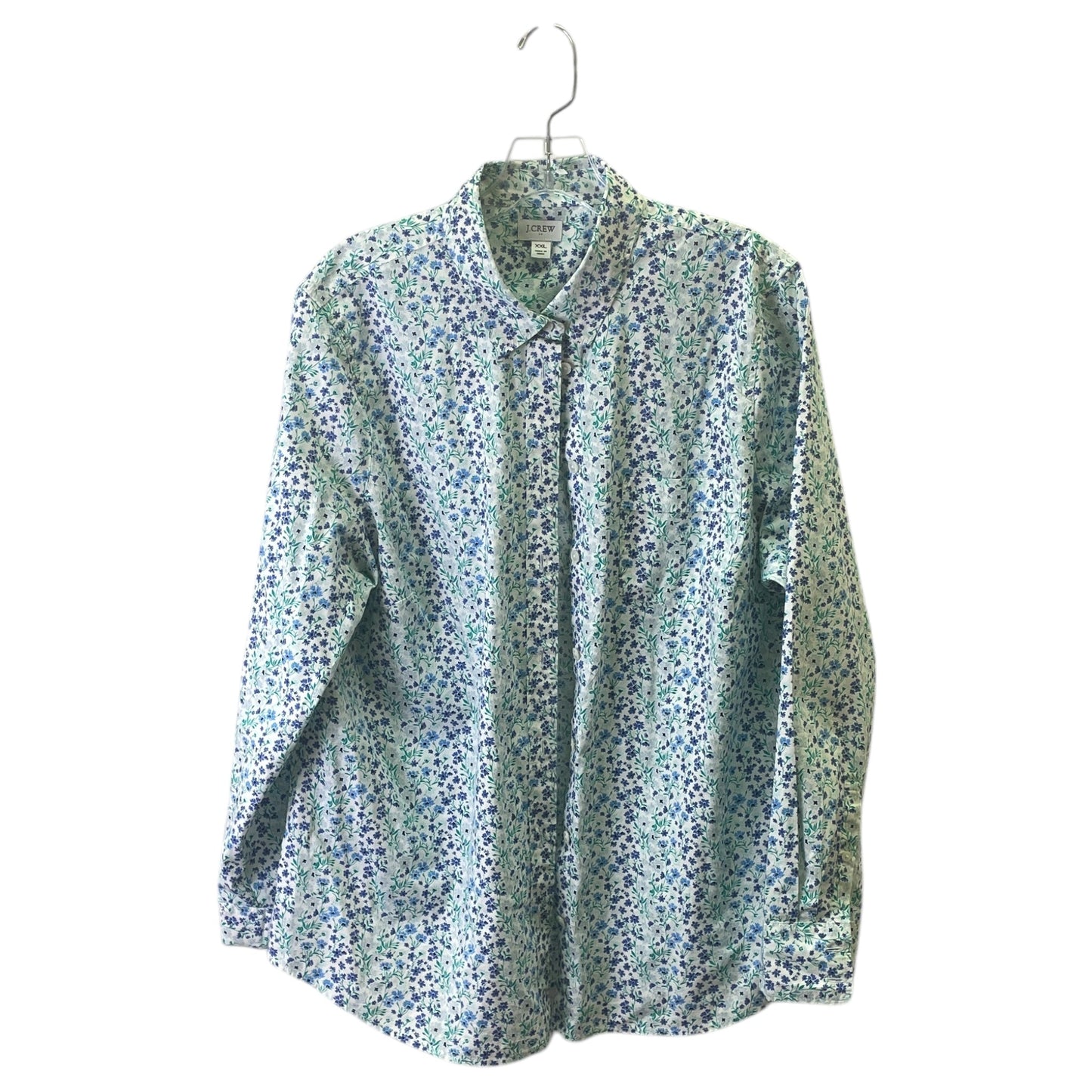 Blouse Ls By J. Crew In Floral Print, Size:1X