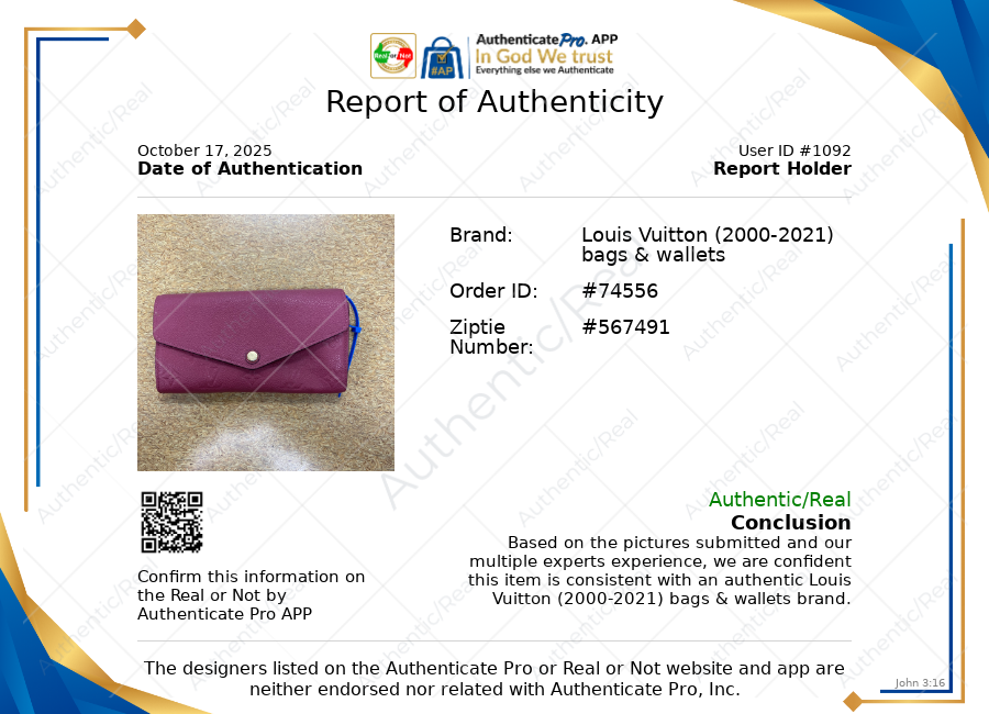 Wallet Luxury Designer By Louis Vuitton In Pink, Size:Medium