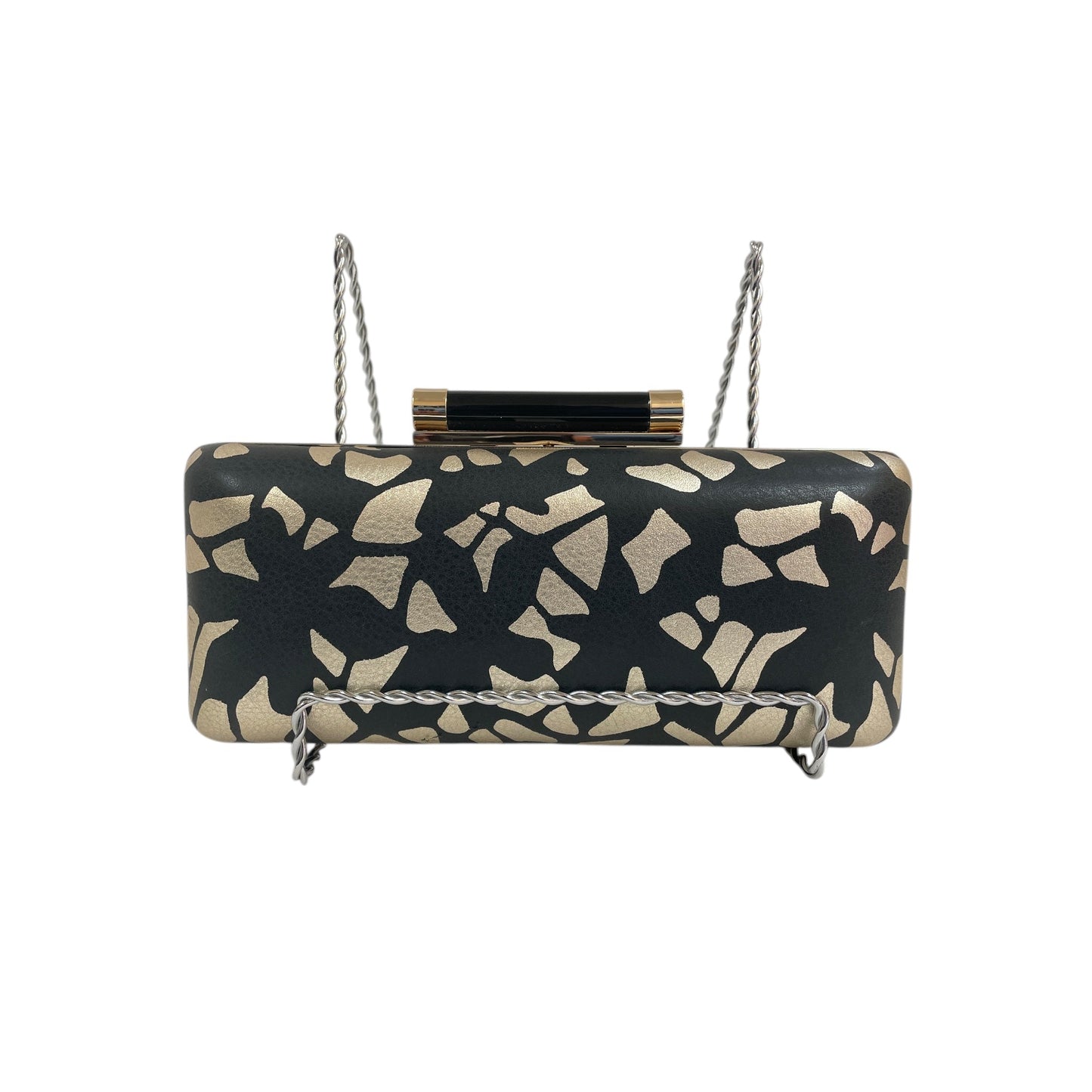 Crossbody Designer By Diane Von Furstenberg In Black & Gold, Size:Medium
