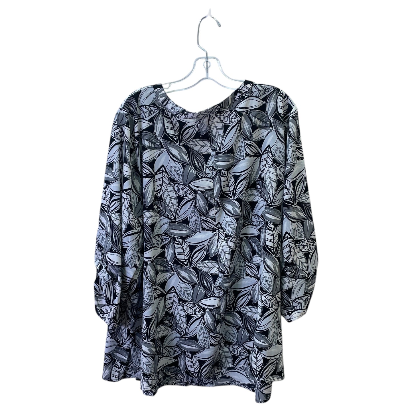 Top 3/4 Sleeve By Catherines In Black & White, Size:2X