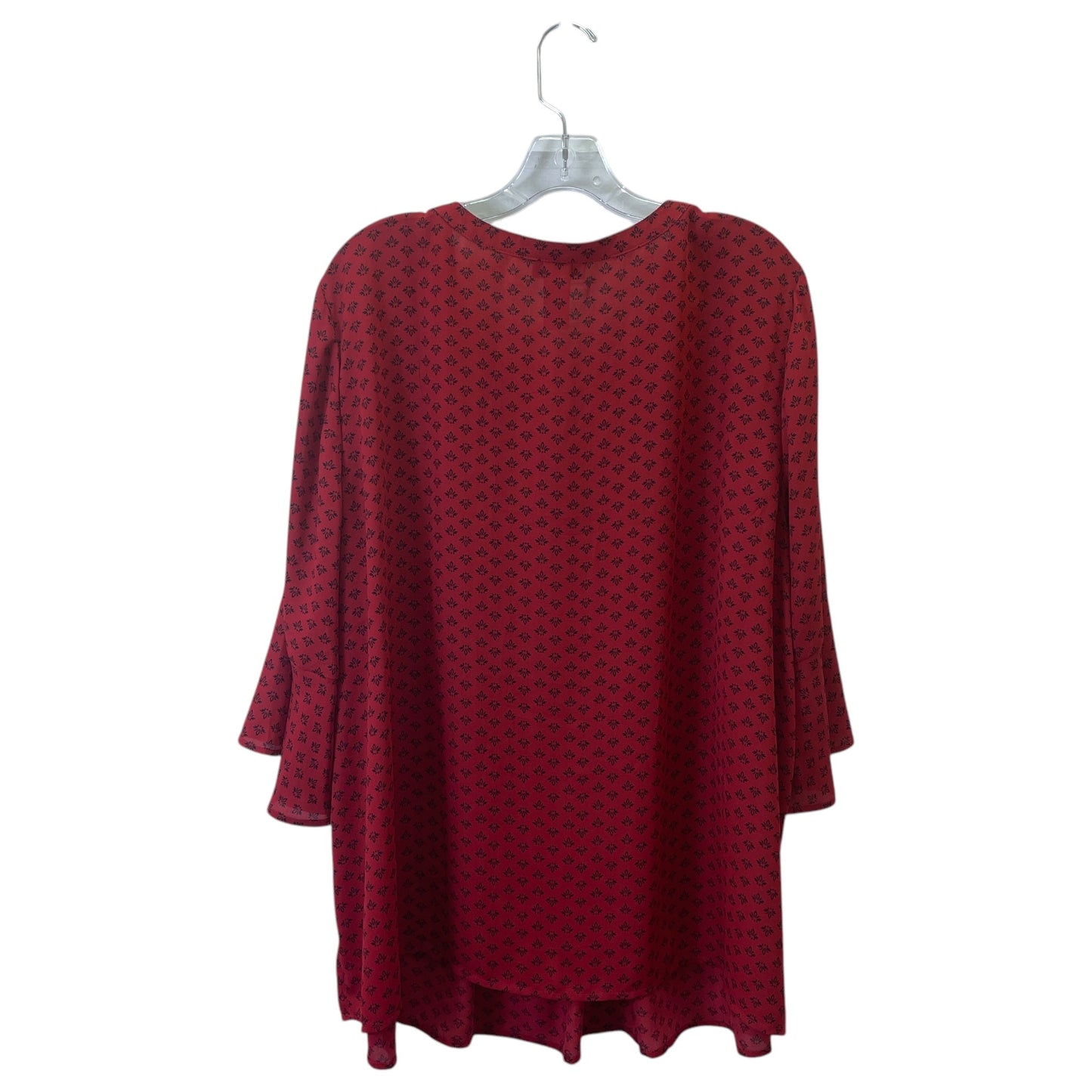 Top 3/4 Sleeve By Catherines In Black & Red, Size:2X