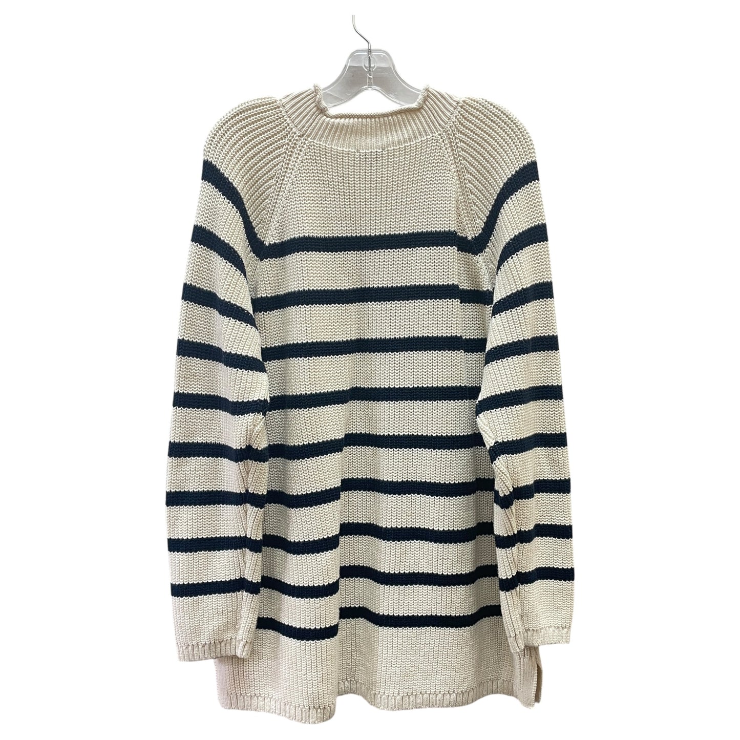 Sweater By Talbots In Blue & Cream, Size:1X