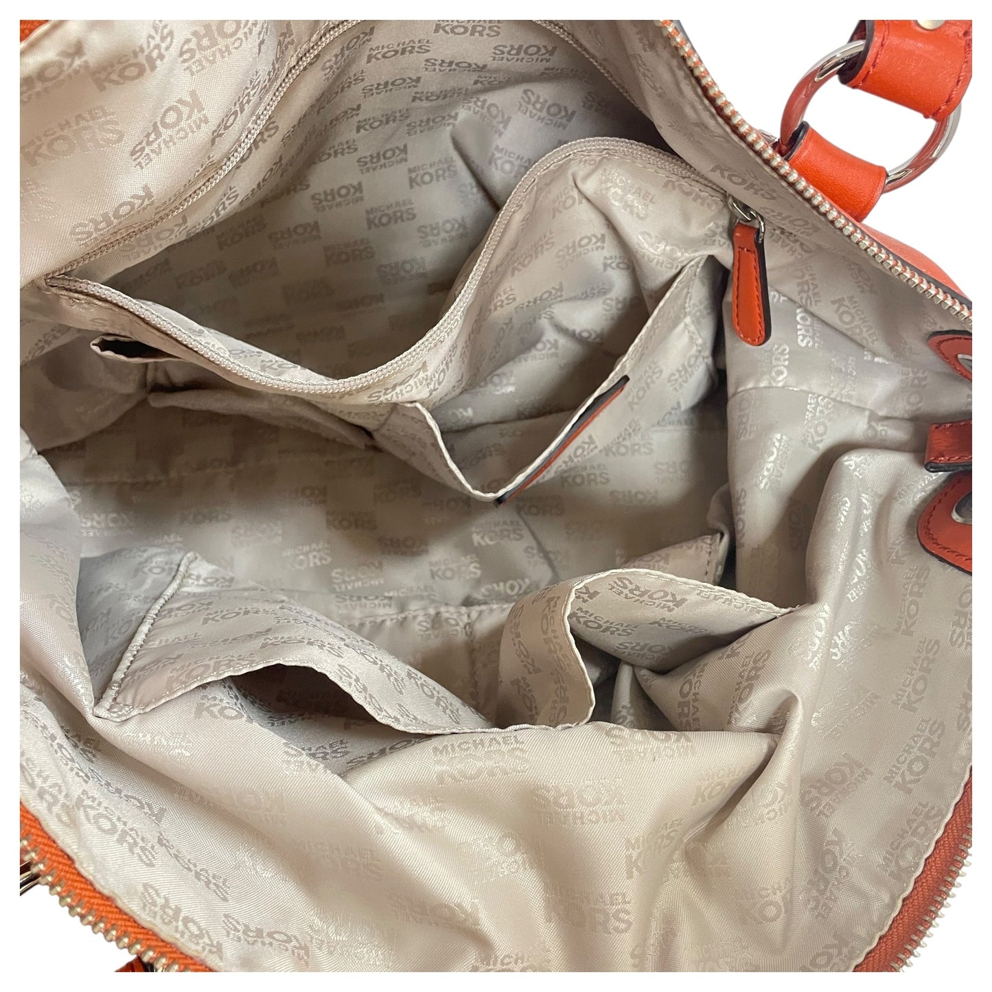 Handbag Designer By Michael Kors In Orange, Size:Large