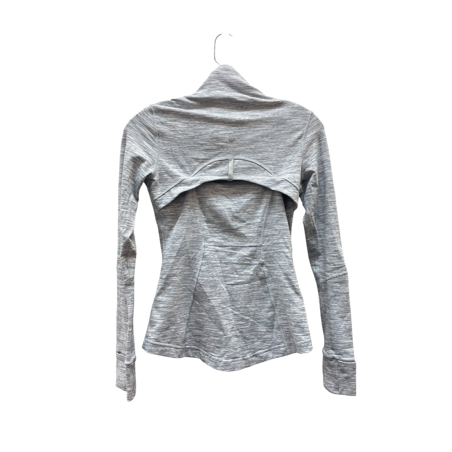 Athletic Jacket By Lululemon In Grey & White, Size:S