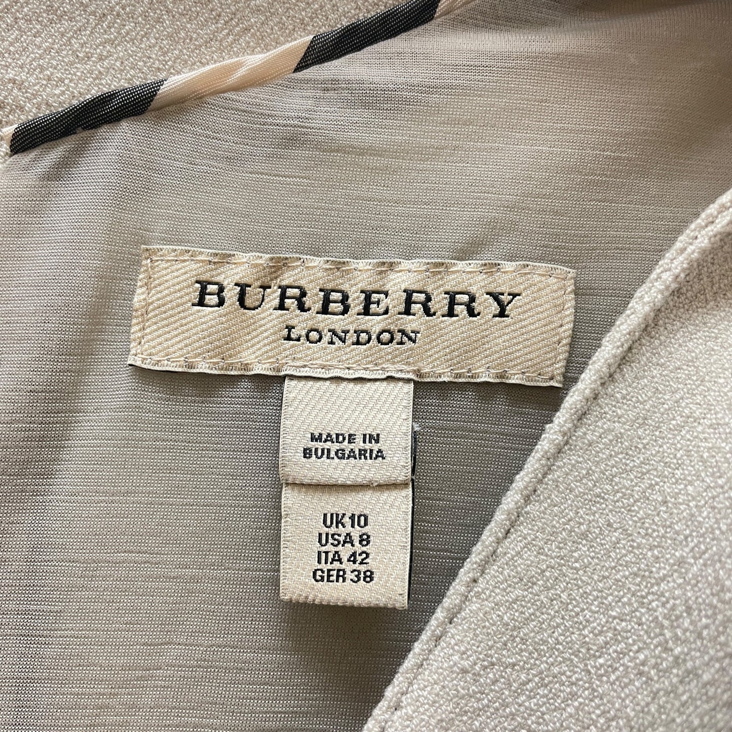 Dress Luxury Designer By Burberry In Beige, Size:8