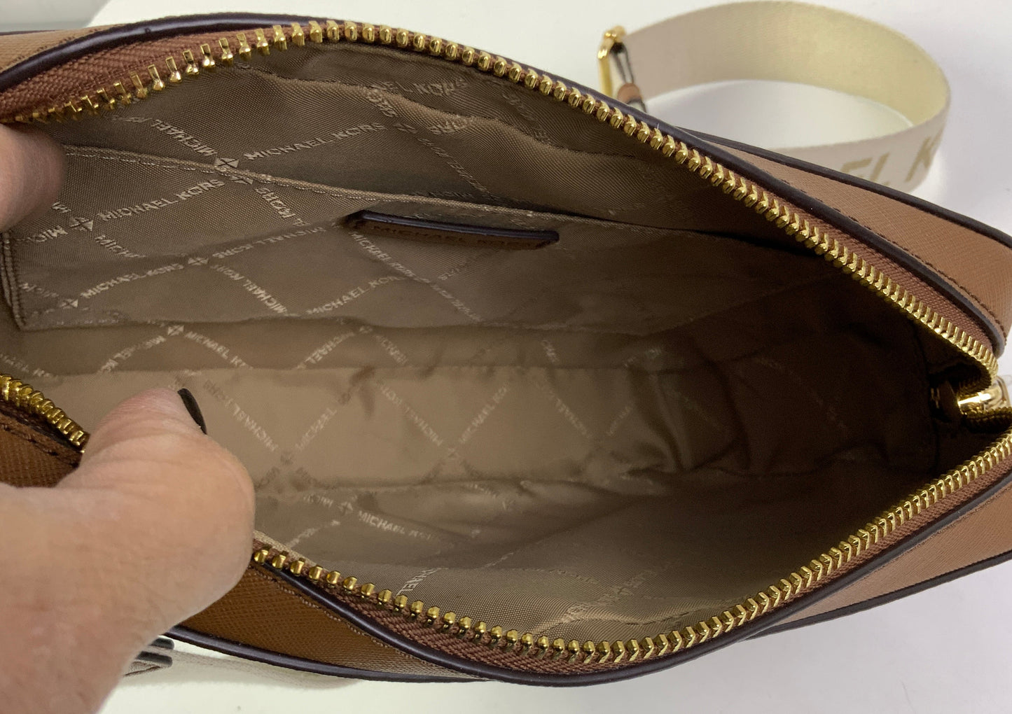 Crossbody Designer By Michael Kors In Brown, Size:Medium