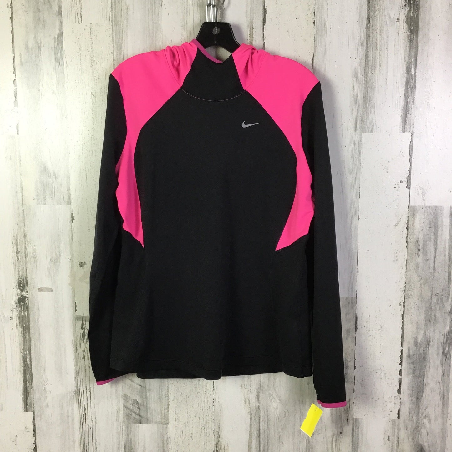 Athletic Top Ls Hoodie By Nike In Black & Pink, Size:Xl