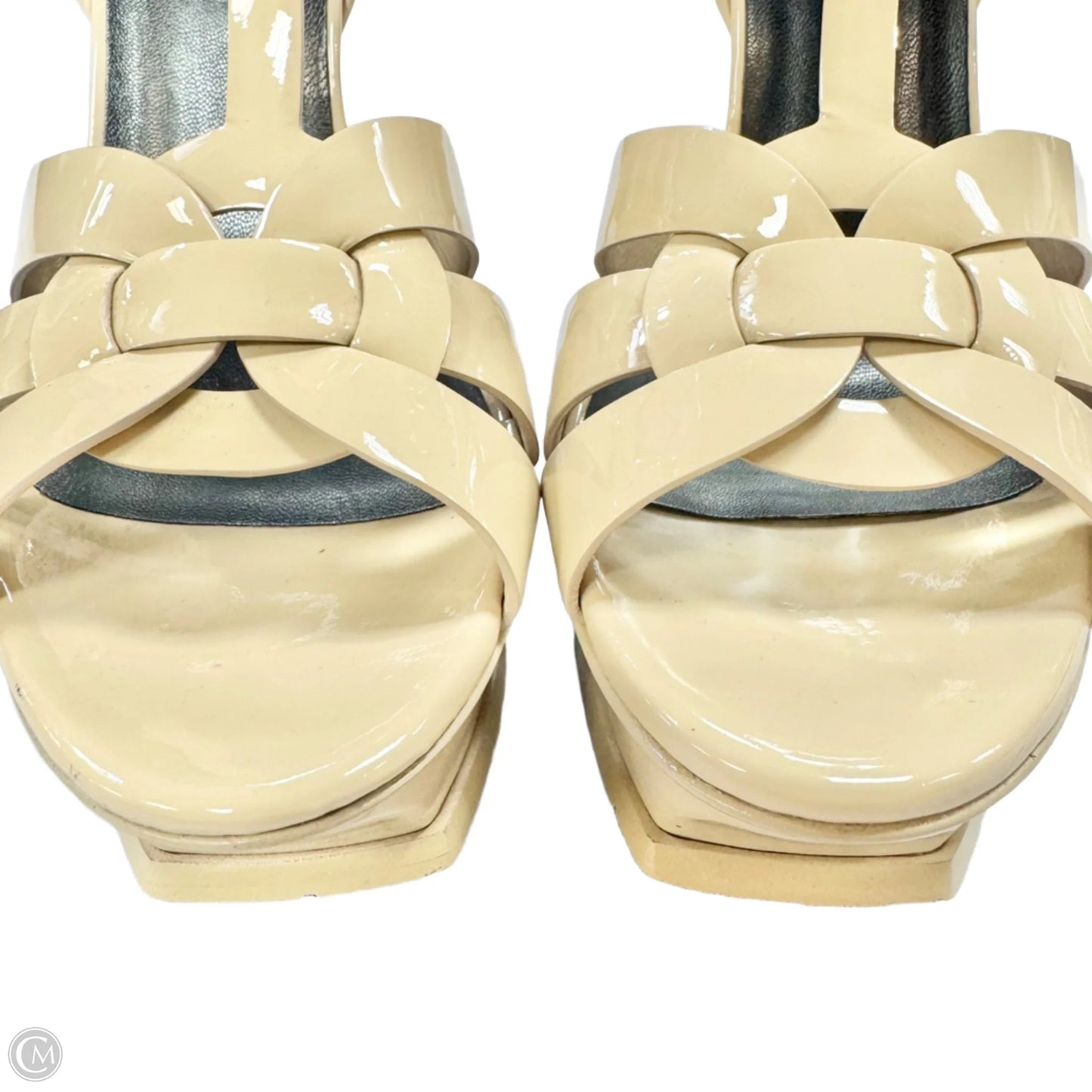 Shoes Luxury Designer By Yves Saint Laurent In Cream, Size: 10