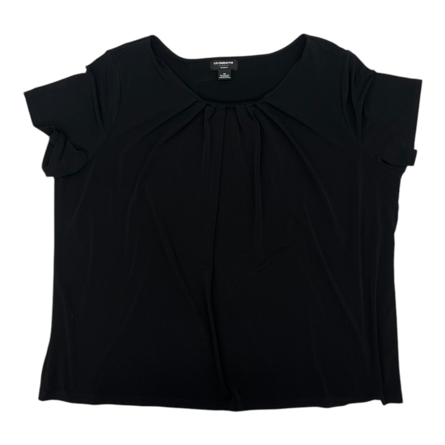 Blouse Ss By Liz Claiborne In Black, Size:3X