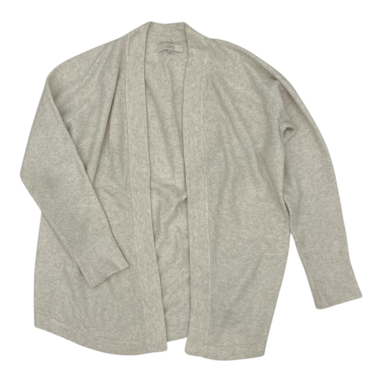Sweater Cardigan By Loft In Cream, Size:L