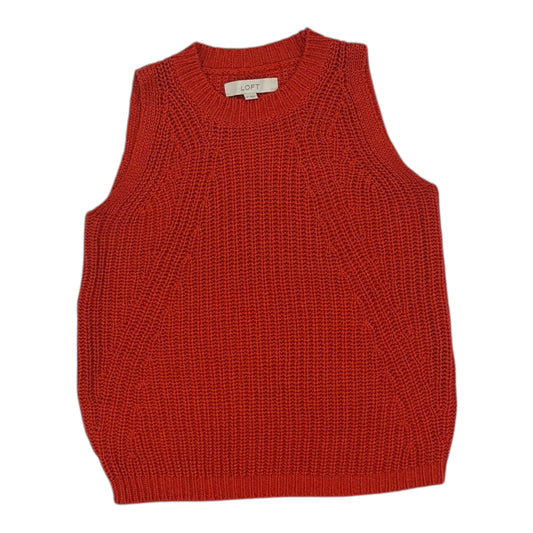 Vest Sweater By Loft In Orange, Size:S