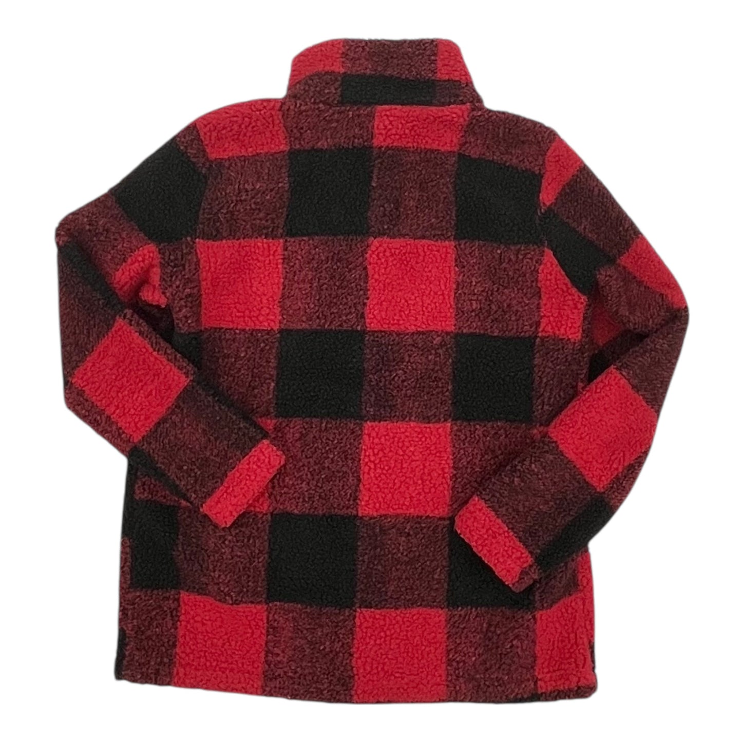 Jacket Faux Fur & Sherpa By Maurices In Black & Red, Size:M