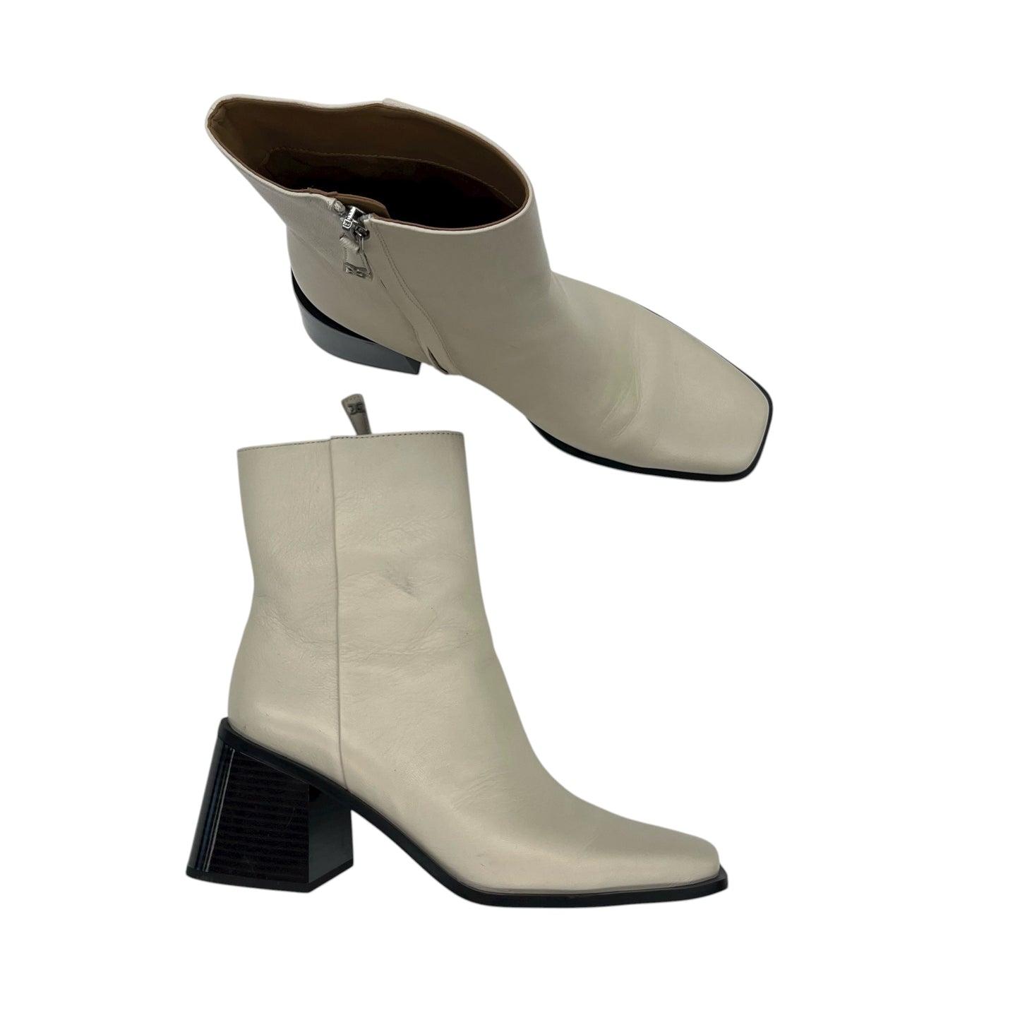 Boots Ankle Heels By Sam Edelman In Cream, Size:9.5