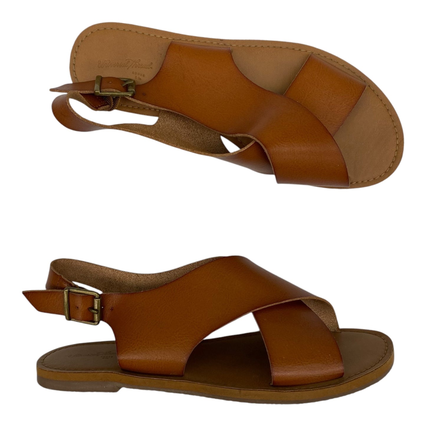 Sandals Flats By Universal Thread In Brown, Size:7