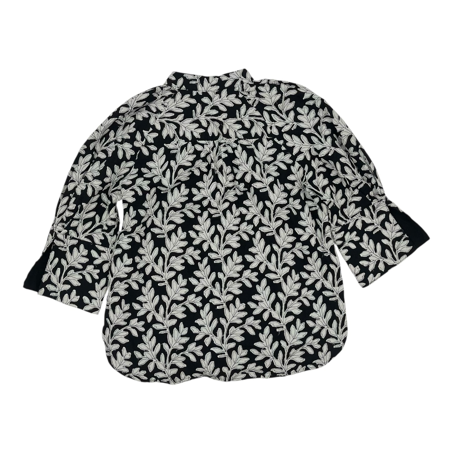 Blouse Ls By Anthropologie In Black & Cream, Size:M