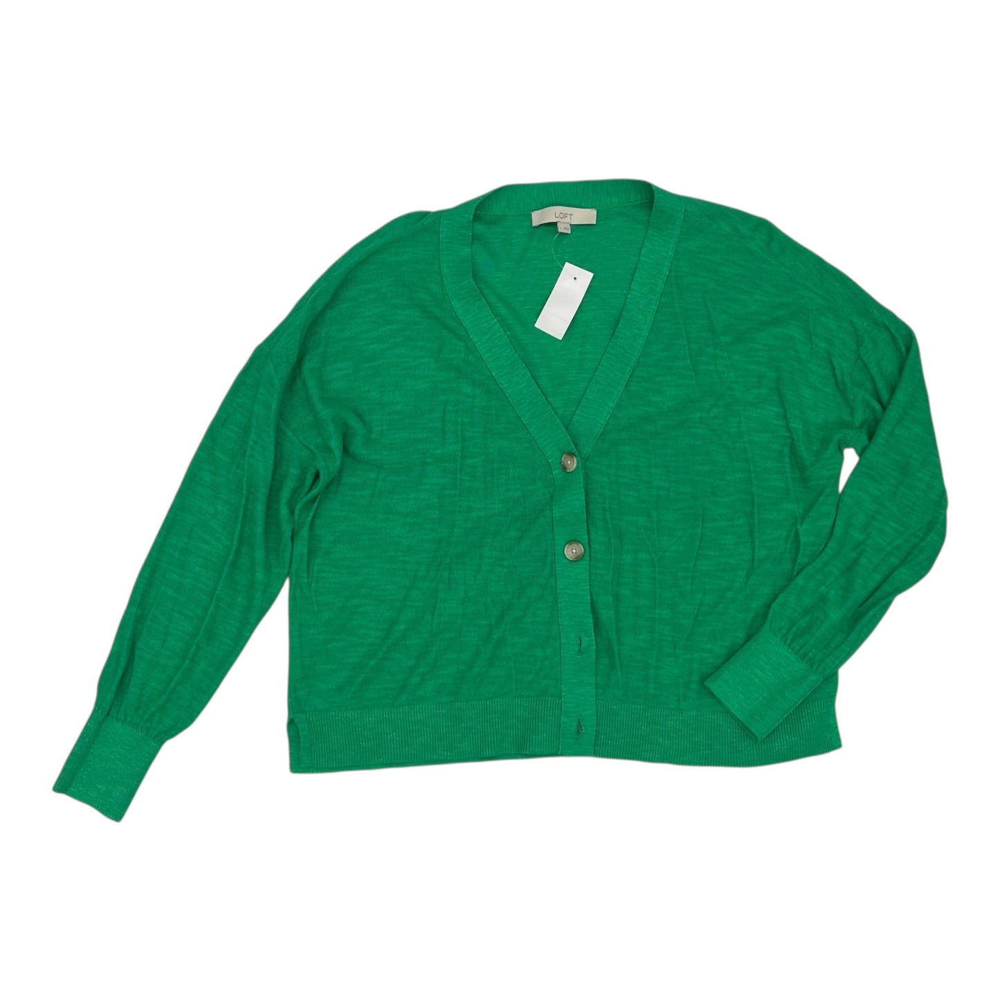 Sweater Cardigan By Loft In Green, Size:L