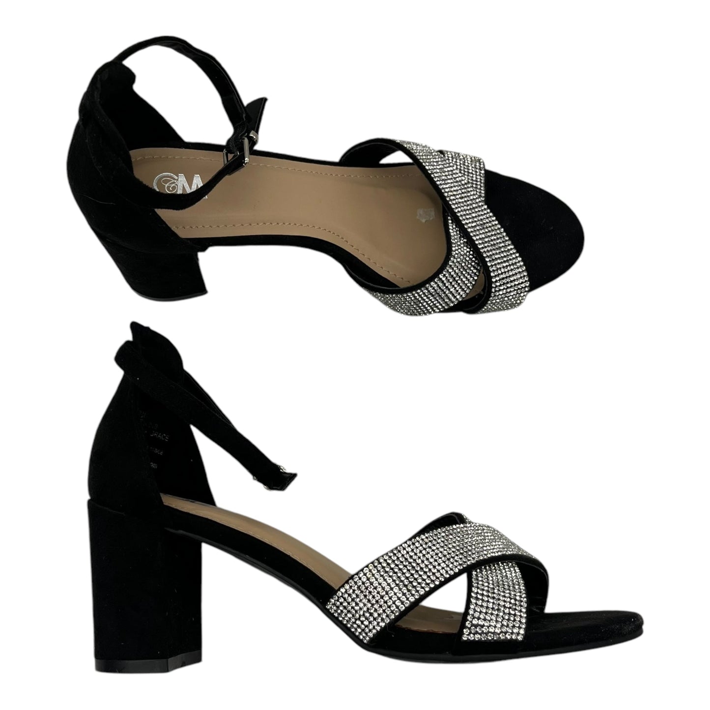 Sandals Heels Block By Cmf In Black, Size:7.5