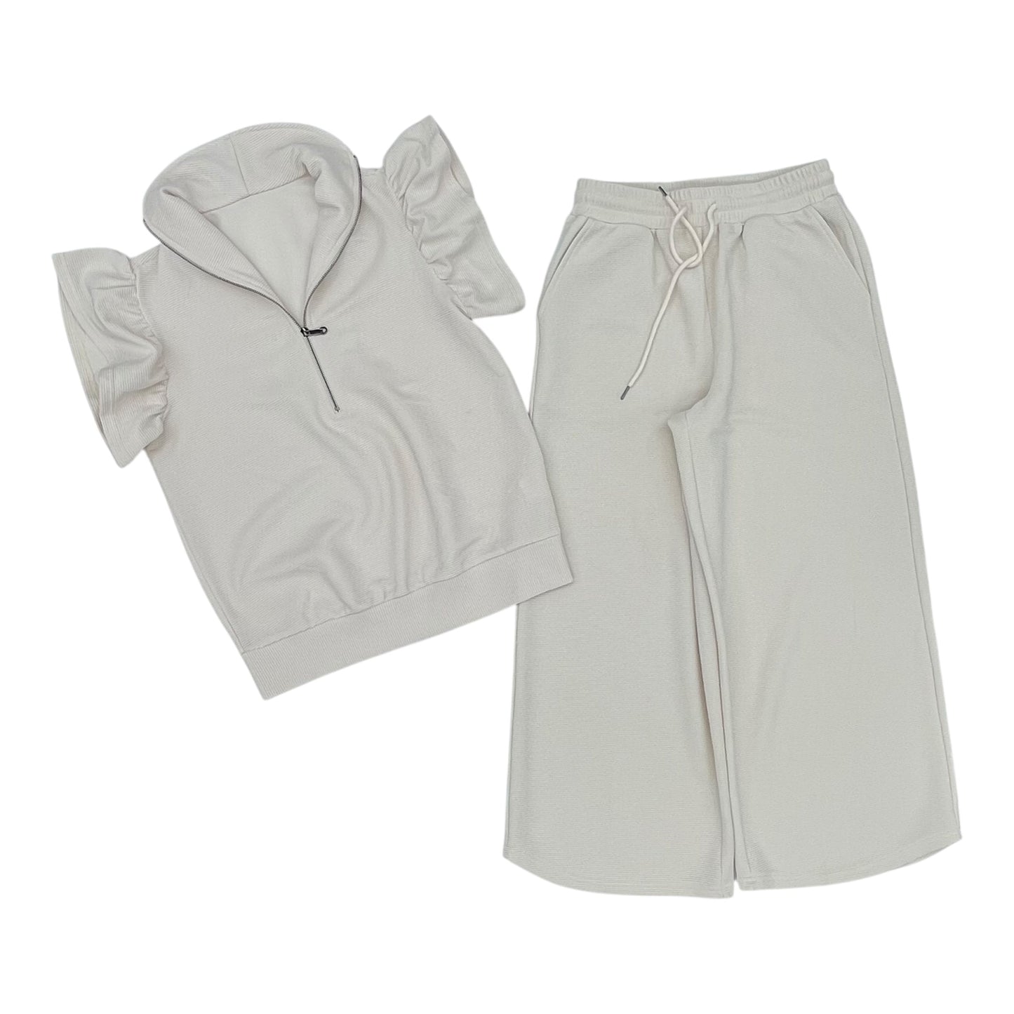 Lounge Set Pants By Clothes Mentor In Cream, Size:M