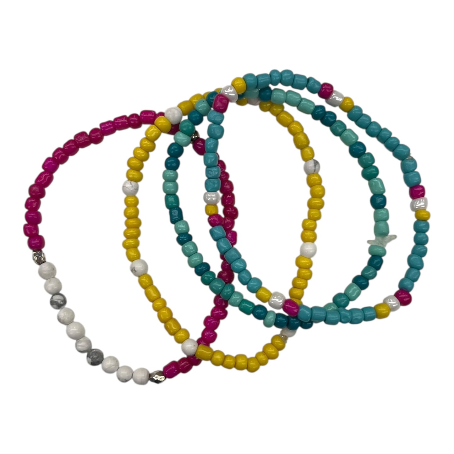 BRACELET BEADED by CLOTHES MENTOR In MULTI, Size: 03 PIECE SET