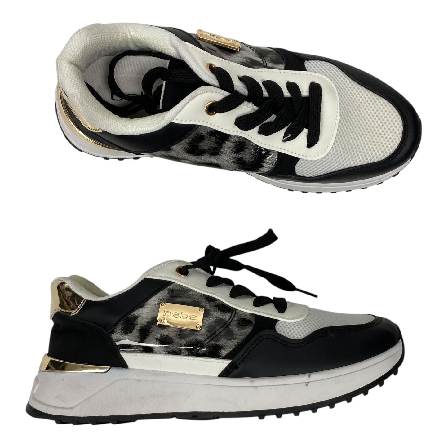 Shoes Sneakers By Bebe In Animal Print, Size:8