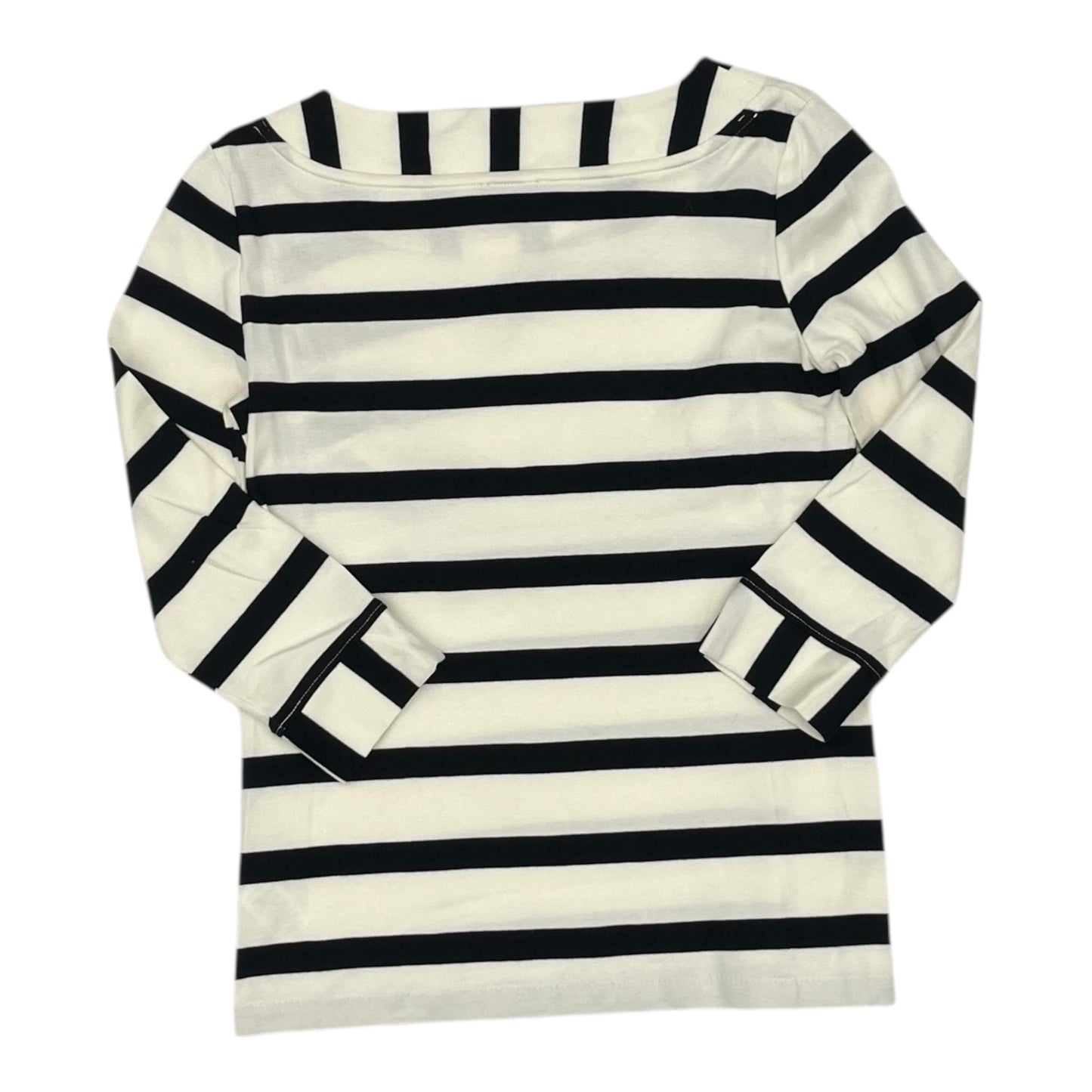 Top 3/4 Sleeve By Talbots In Black & Cream, Size:Sp